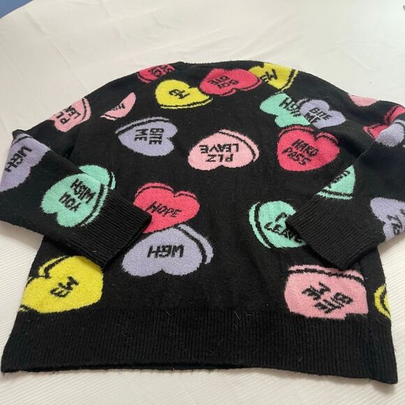 Serra Aldi’s Women’s Valentine's Conversation Hearts Sassy Sweater Size Medium - Picture 6 of 7